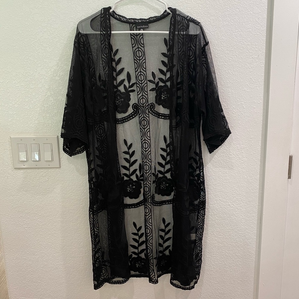 Black Sheer Lace Cover Up